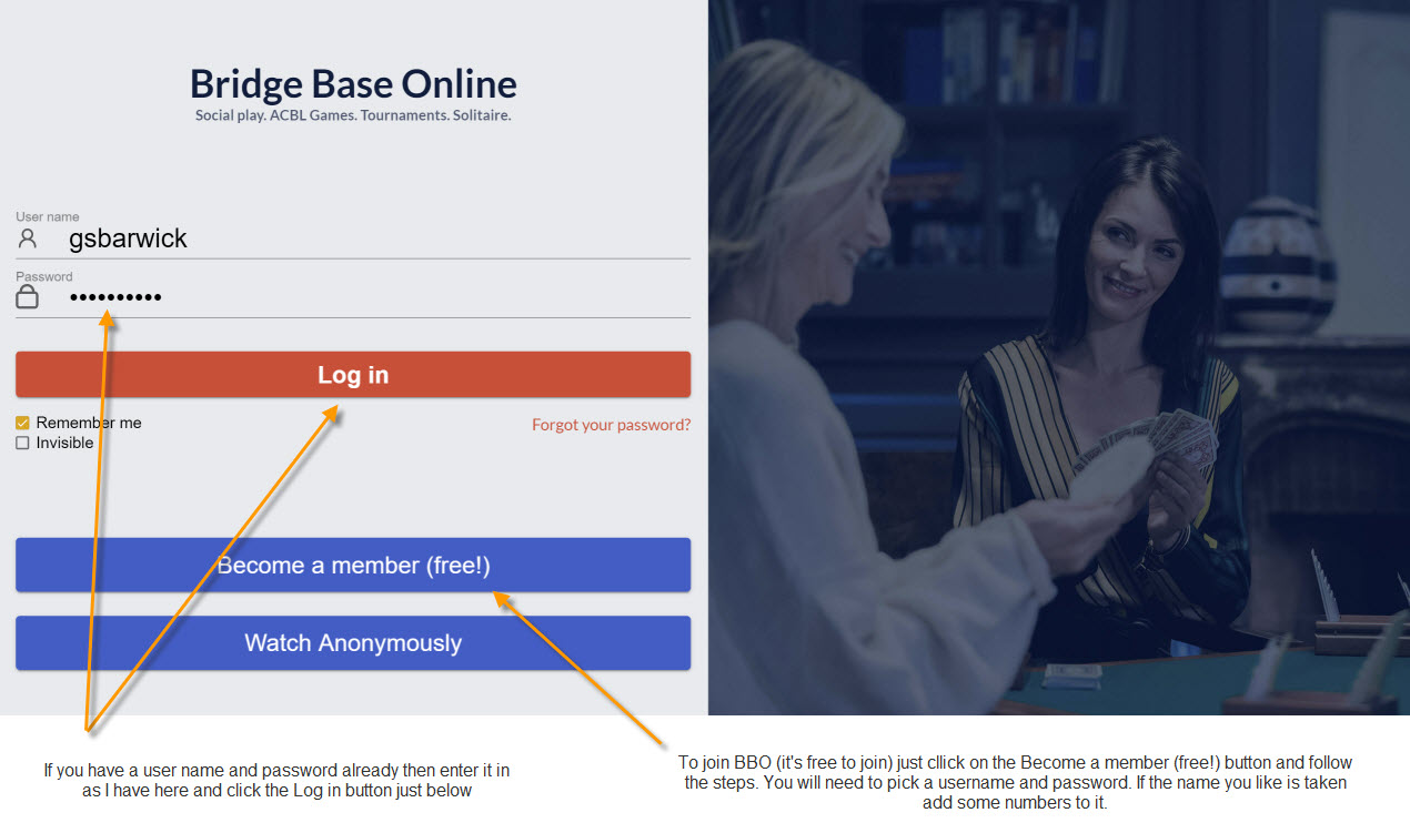 BBO SignUp and other Helpful Tips Central Coast Bridge Club